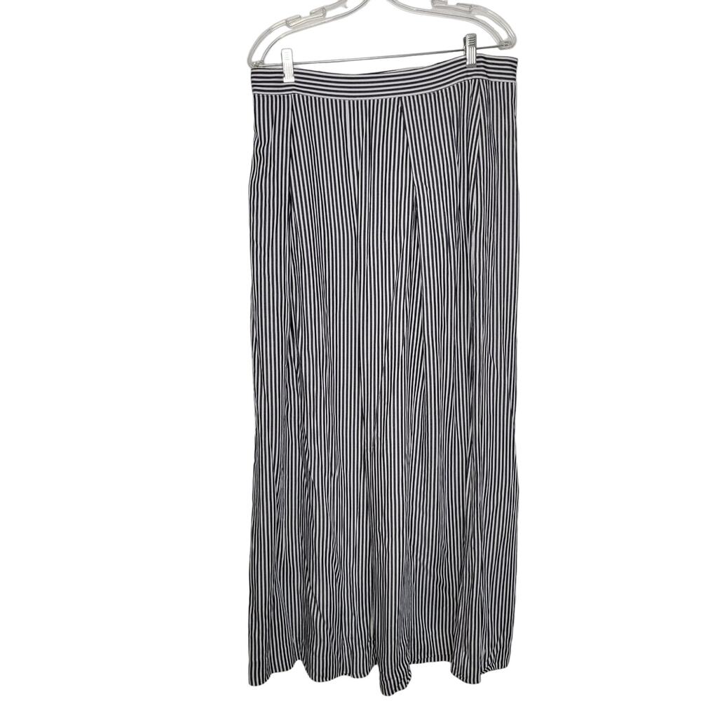 Lauren Ralph Lauren Wide Leg Pants Striped High Rise Summer Women 14 Petite